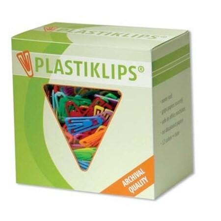 Plastiklips Plastiklips Paper Clips Small Size 500 Pack ASSORTED Colors (LP-4200) LP-4200